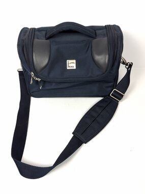 Italian Travel Beauty Train Case Makeup Organizer Navy Shoulder Bag Ghepard